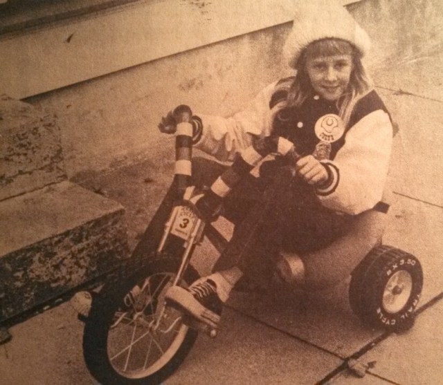 Amy Kratz on The Kratz Mobile taken from Delaware Coast Press November 29,1973
