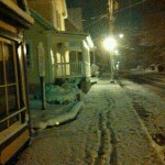 I'm Following myself. In front of King's Homemade Ice Cream, Union St. Milton. March 2014.